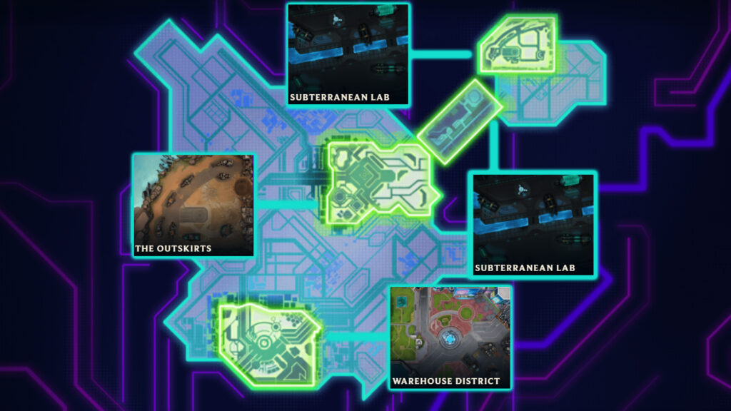 Maps in League of Legends: Swarm (image via esports.gg)