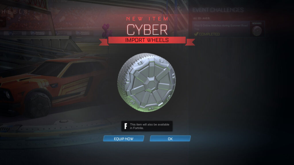 Screenshot of unlocking the Cyber Wheels in the first challenge (Image via esports.gg)