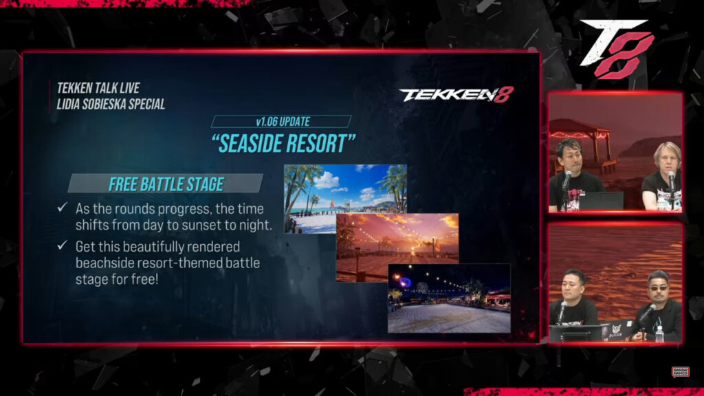 The stage Seaside Resort in TEKKEN 8  (image via Bandai Namco Esports)