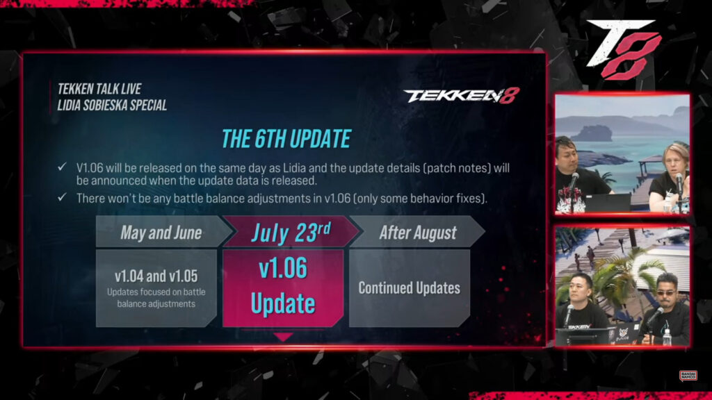 Info on TEKKEN 8 Patch 1.06 (image via Bandai Namco Esports)