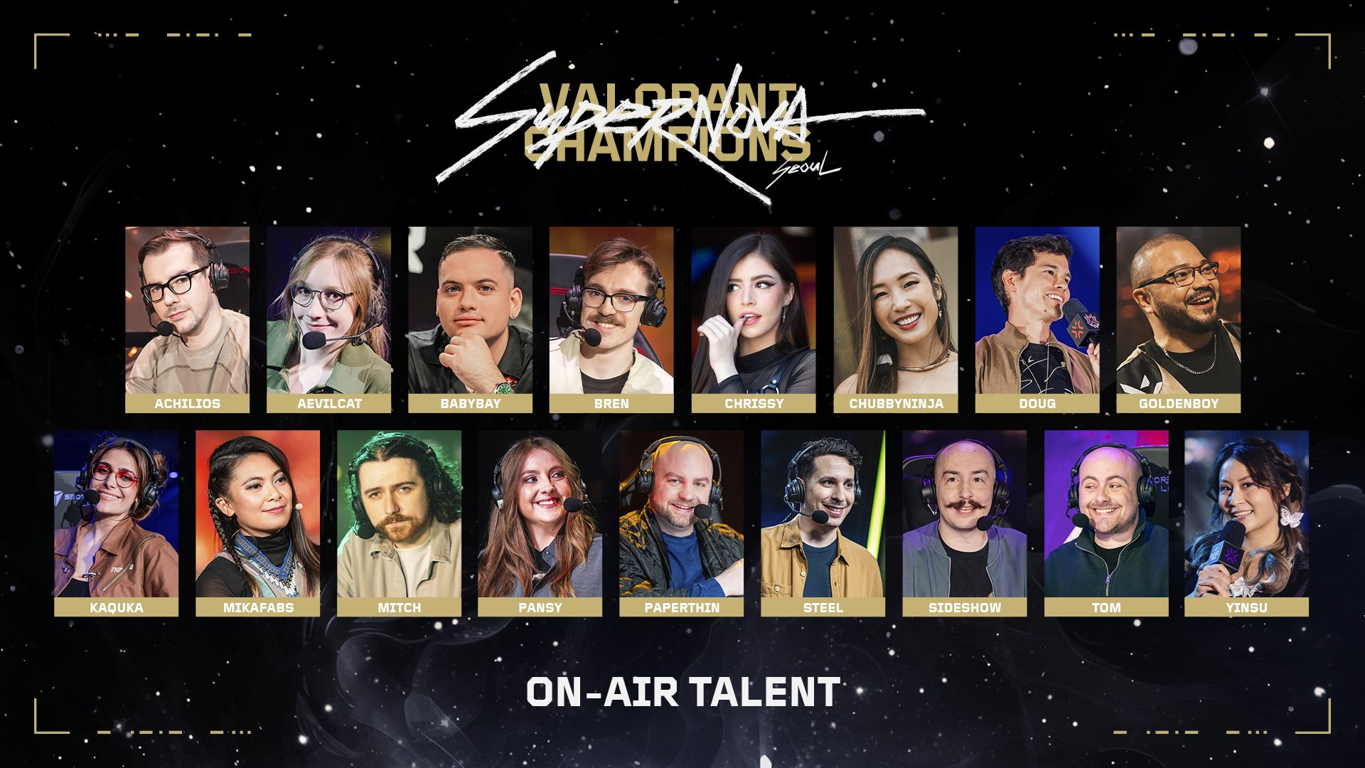 Broadcast talent and observers revealed for VALORANT Champions 2024 in Seoul