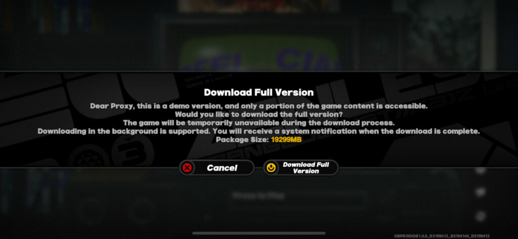 Click "Download Full Version" to begin pre-load.