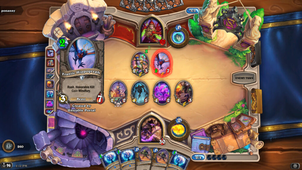 Frantic Hippogryph in Hearthstone (Image via esports.gg)