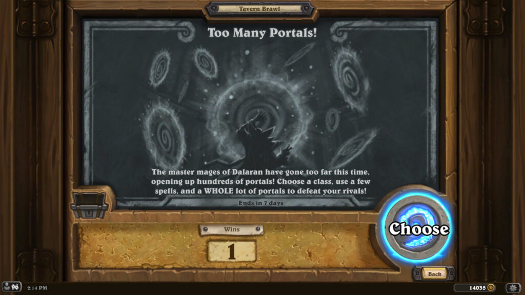 Too Many Portals Tavern Brawl information (Image via esports.gg)