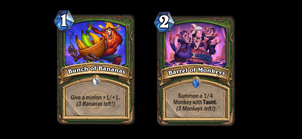 Bunch of Bananas and Barrel of Monkeys from previous expansions (Images via Blizzard Entertainment)