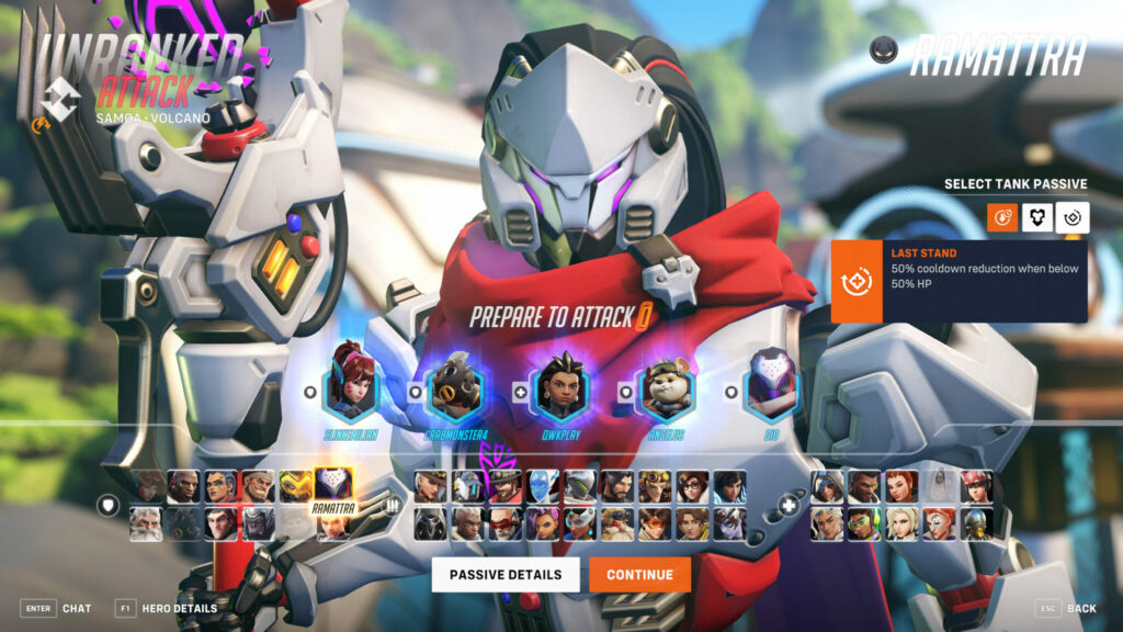 Overwatch 2 Quick Play Hacked Pickable Passives for tanks (Image via esports.gg)