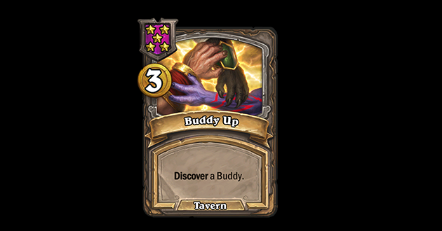 The Buddy Up Tavern spell from Hearthstone Battlegrounds (Image via Blizzard Entertainment)