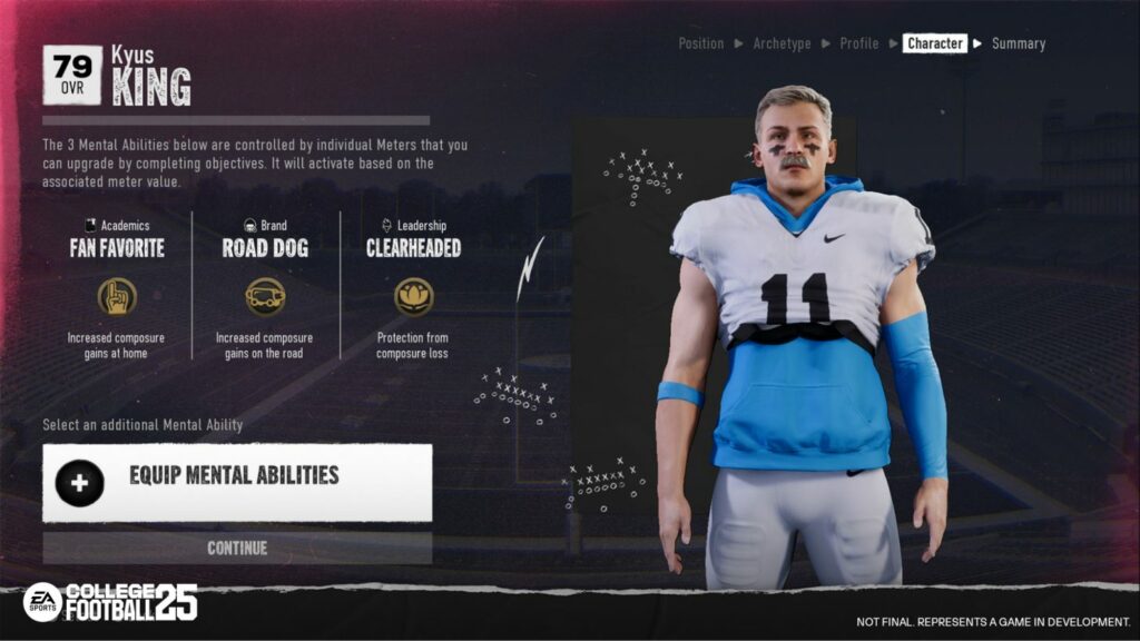 The final step in your character creation is choosing mental abilities (Image via EA Sports)