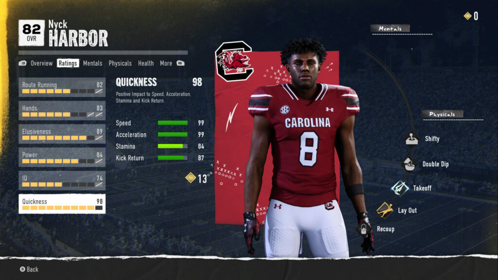 Nyck Harbor is the fastest player in College Football 25 and is a must-try (Image via esports.gg)