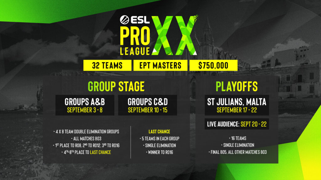 ESL Pro League Season 20 details revealed: Schedule, teams, tickets, and more