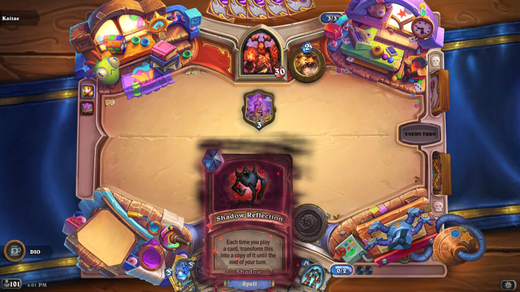 How the Shadow Reflection spell works in Hearthstone (Image via esports.gg)