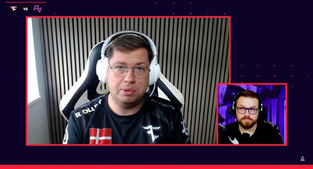 James Banks interviews karrigan (Image via BLAST Premier)