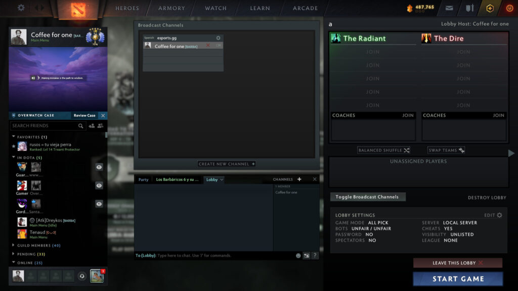 How to create a lobby in Dota 2 (Image via esports.gg)