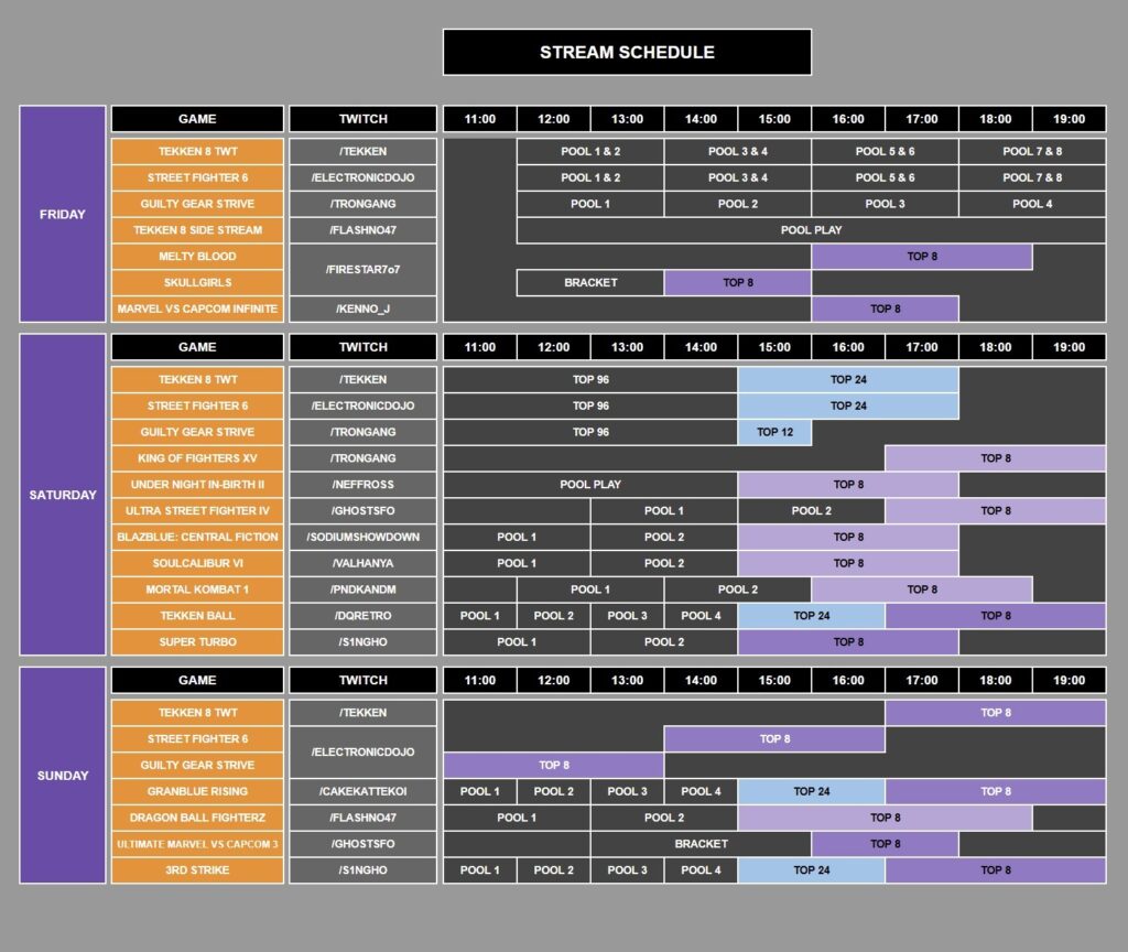 VSFighting XII full schedule