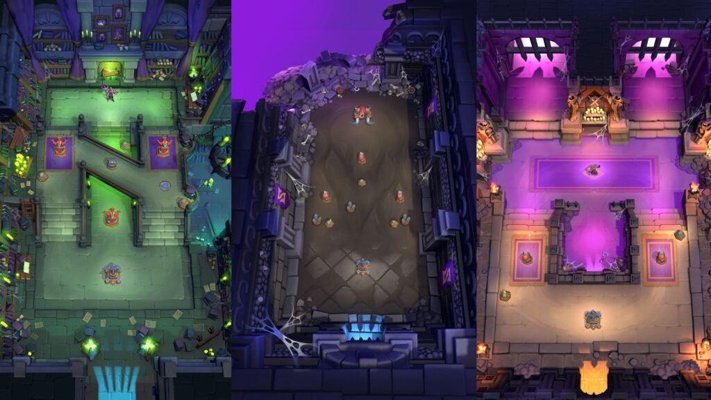 Warcraft Rumble Scholomance dungeon screenshots (Images via Blizzard Entertainment)