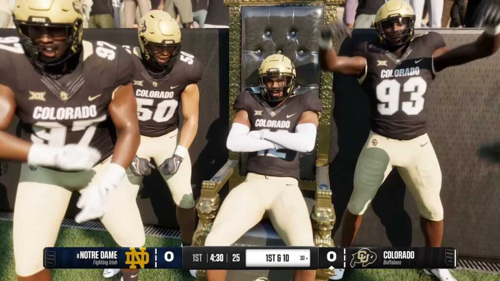 Throwing a pick is never fun, and it is easy to do on Heisman (Image via EA)