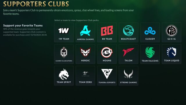 Valve brings back Team Supporters Club for The International 2024 Compendium preview image