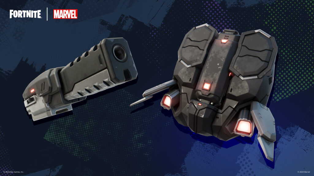 War Machine's Hover Jet pictured on the right (Image via Epic Games)