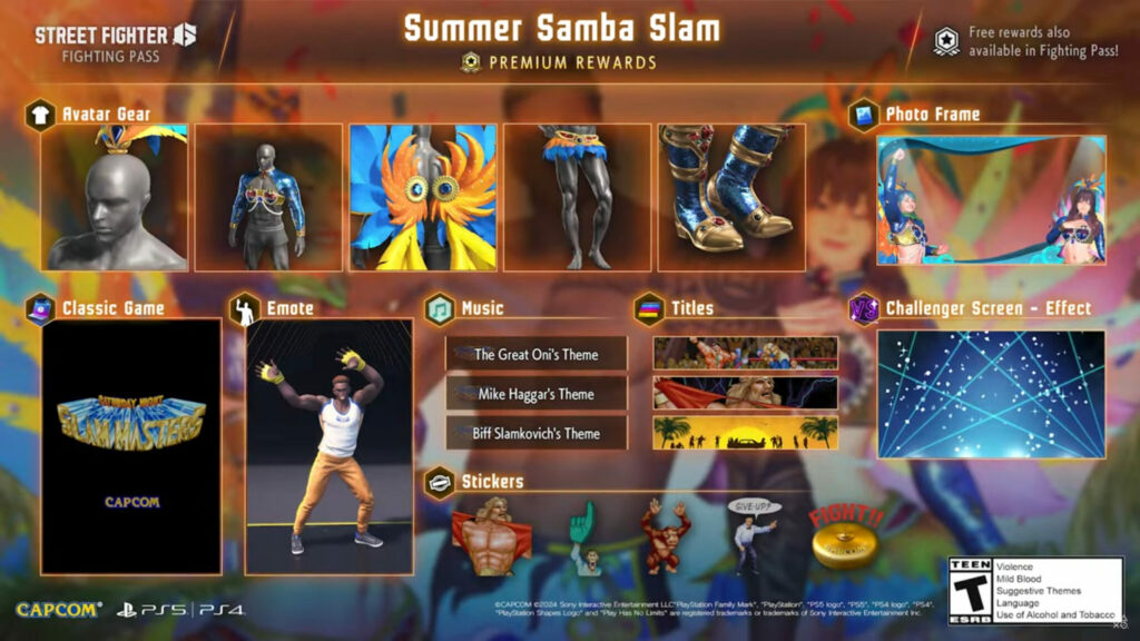 Street Fighter 6 Summer Samba Slam Fighting Pass (Image via Capcom)