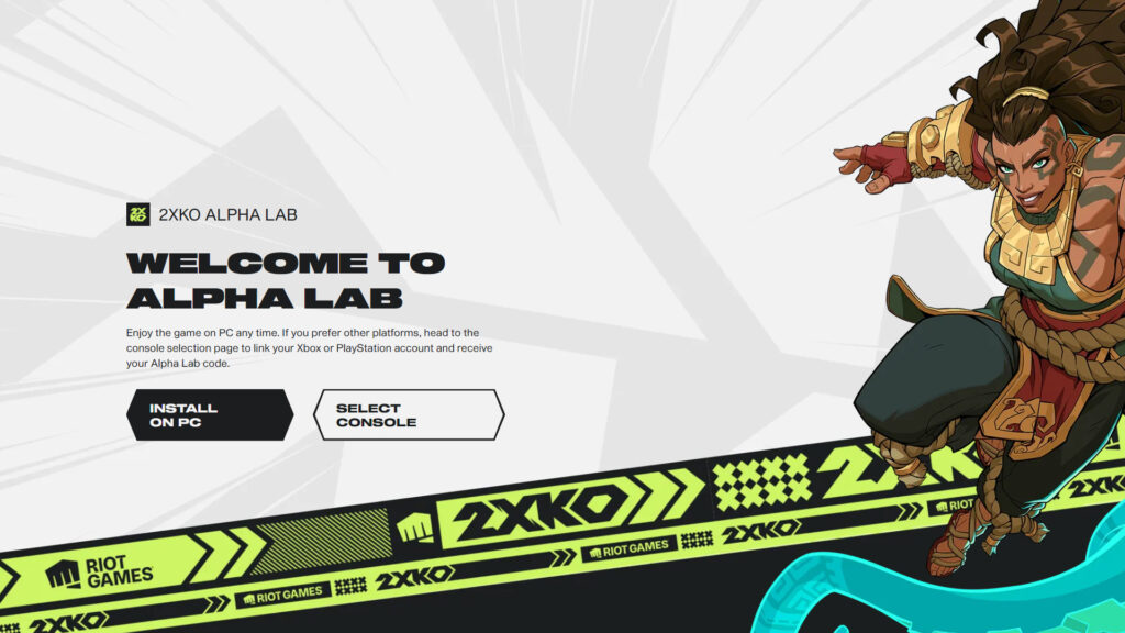 2XKO Alpha Lab page screenshot (Image via esports.gg)