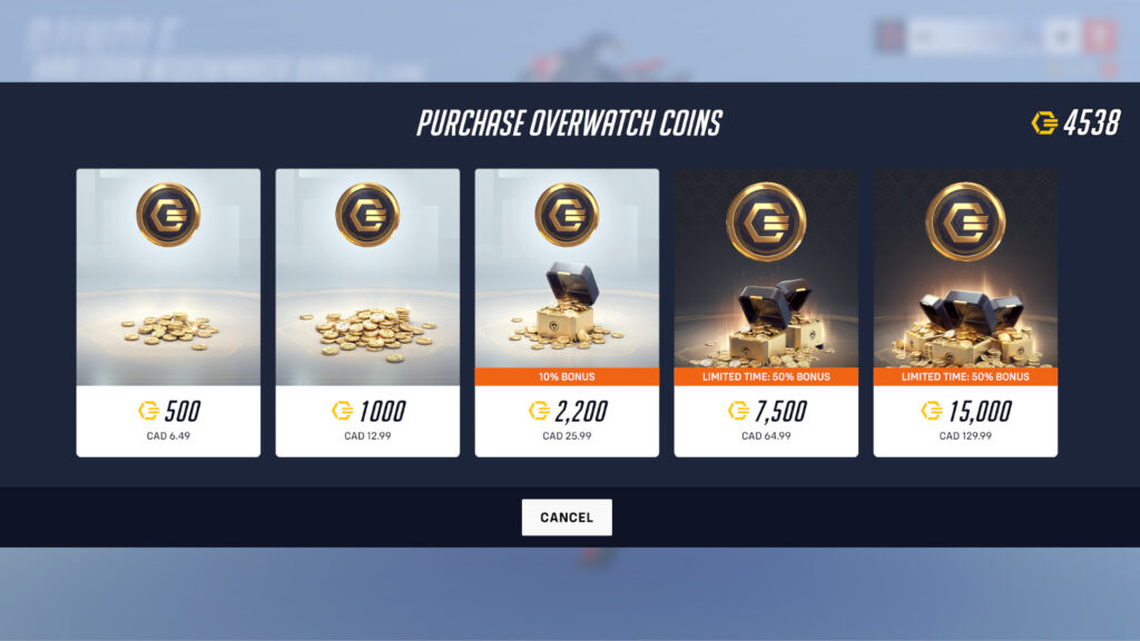 Overwatch Coins screenshot (Image via esports.gg)