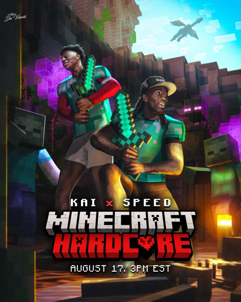 Kai Cenat and IShowSpeed take on Hardcore Minecraft (<a href="https://x.com/KaiCenat/status/1824559929664942149/photo/1">via x</a>)