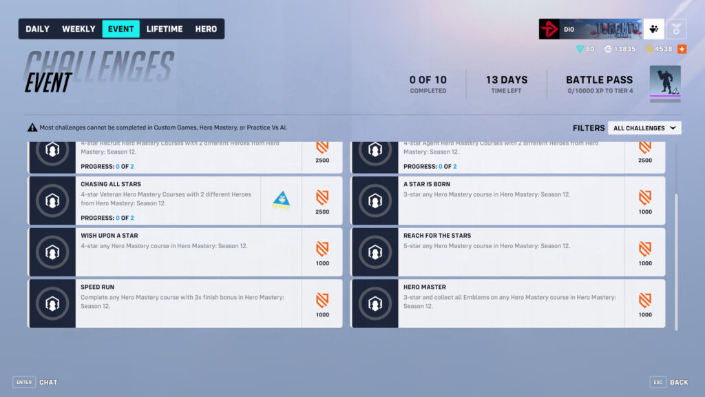 Overwatch 2 Hero Mastery Season 12 rewards (Image via esports.gg)