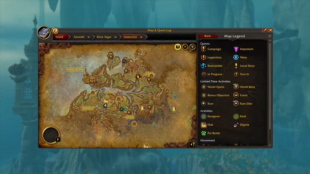 WoW The War Within gets navigation improvements (Image via Blizzard Entertainment)