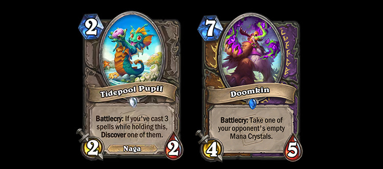 Tidepool Pupil and Doomkin in Hearthstone (Image via Blizzard Entertainment)