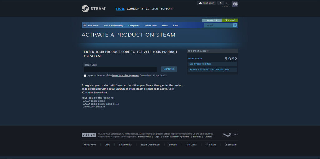 Activating the product on Steam (Image via Activision Publishing, Inc.)