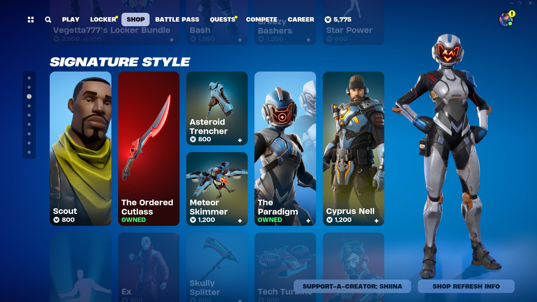 The Paradigm Fortnite skin returned by mistake, and chaos ensued