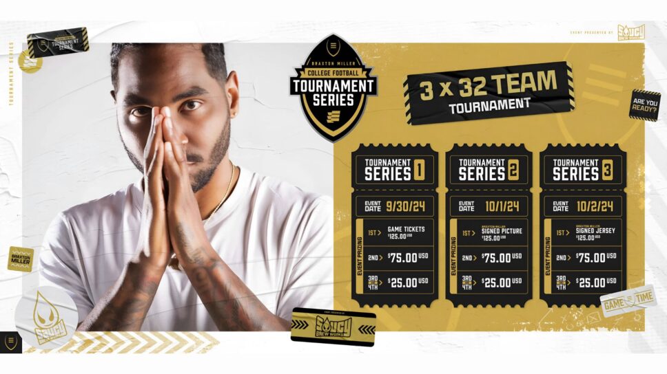 Earn cash, memorabilia, and more in the Braxton Miller College Football Tournament Series presented by Saucy Brew Works