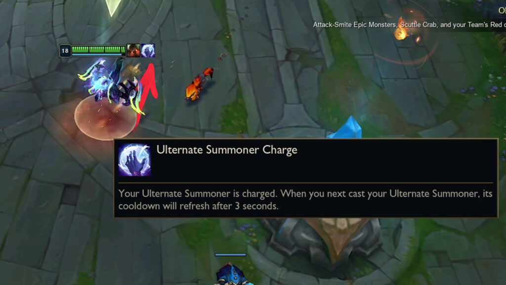 Active Ulternate Summoner Charge tooltip (screenshot via esports.gg)