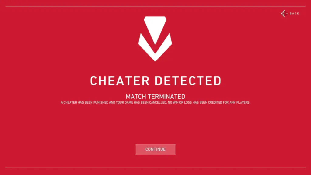 Message of Cheater Detected (Image via Riot Games)