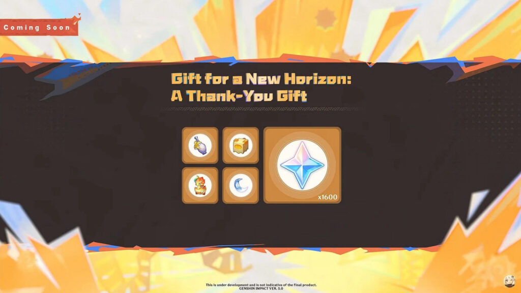 Gift for a New Horizon: a Thank-You Gift event (Image via miHoYo)