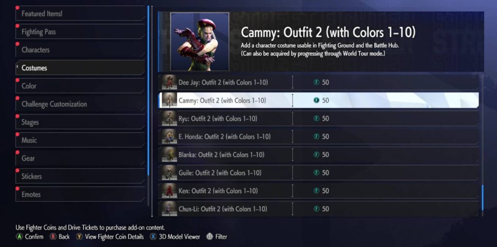 Cammy Outfit 2 in the shop (Image via esports.gg)