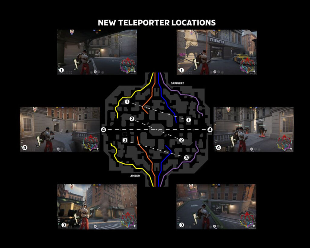 All of the teleporter locations and their transportation paths (Image courtesy of Deadlocked.wiki)