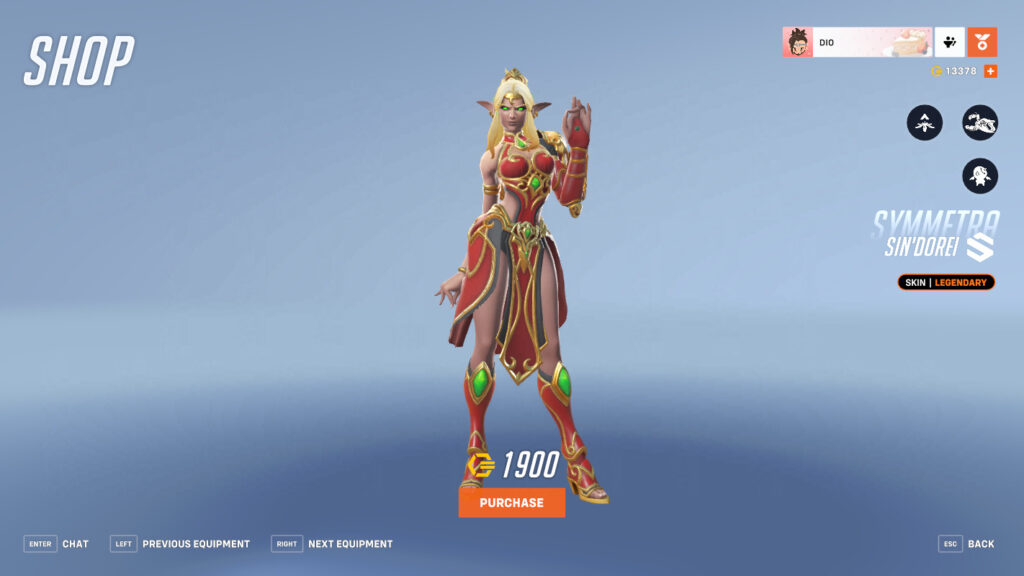 Overwatch 2 WoW Sin'dorei Symmetra screenshot (Image via esports.gg)