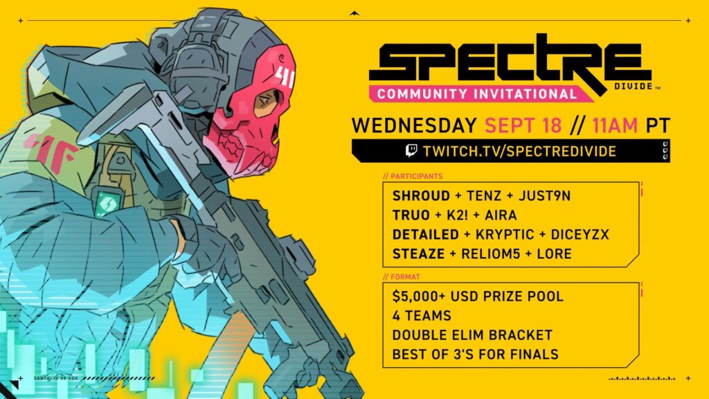 Spectre Divide hosts Community Invitational featuring TenZ and shroud