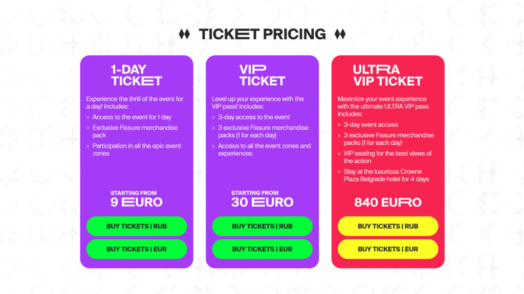 Ticket pricing for the BB Dacha Dota 2, starting from 9 EUR