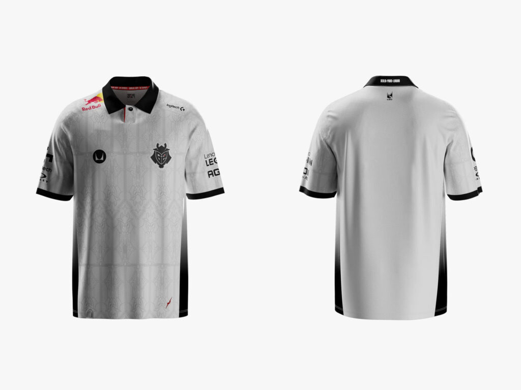 The jersey's front and back design (Image via g2esports.com)