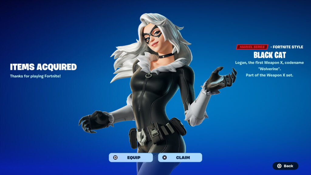 Black Cat Fortnite skin (Image via FortniteStatuss on X)