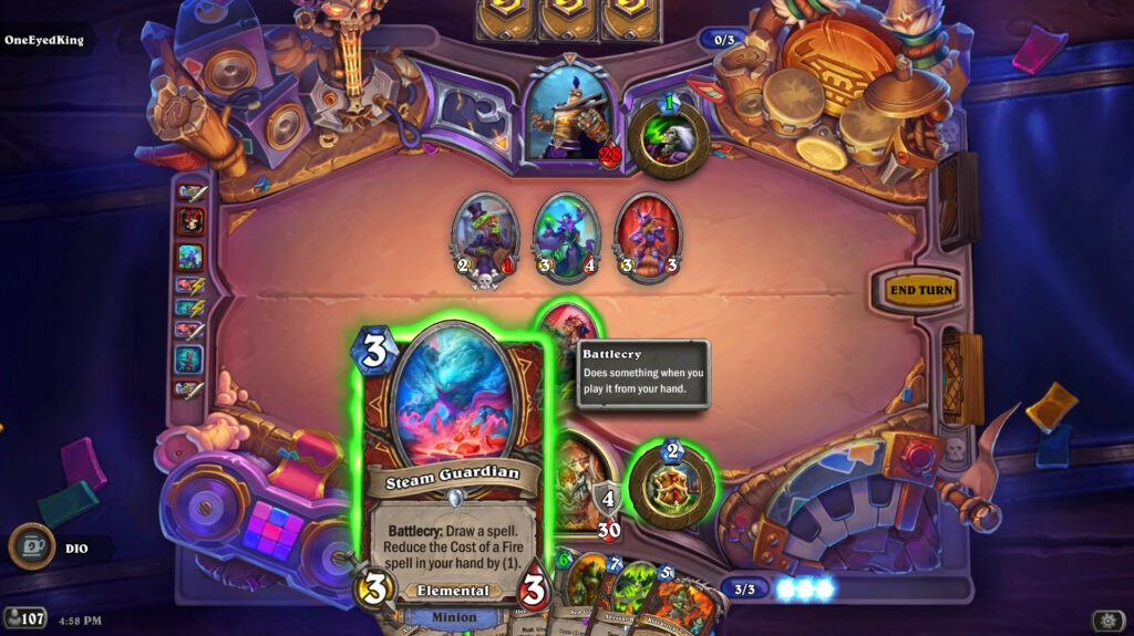 Screenshot of the Hearthstone Clockwork Card Dealer deck we tried out (Image via esports.gg)