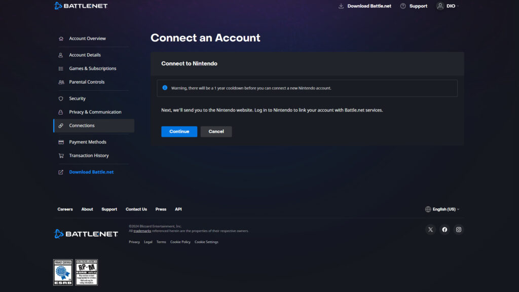 Linking your Battle.net and Xbox Game Pass accounts (Image via esports.gg)