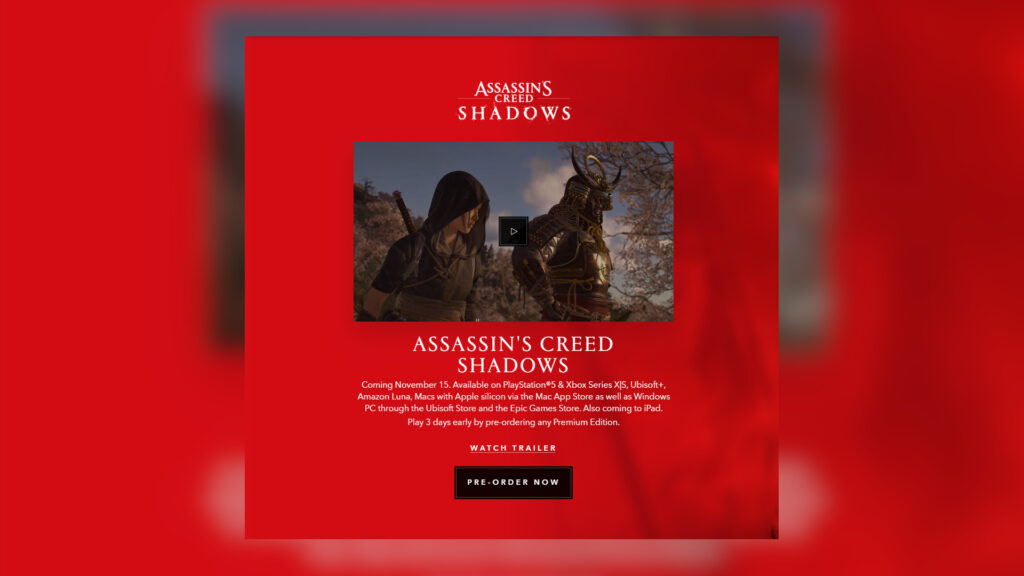 Assassin’s Creed Shadows release date and details