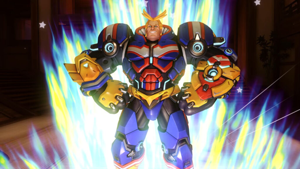 Reinhardt as All Might in the collaboration (Image via Blizzard Entertainment)