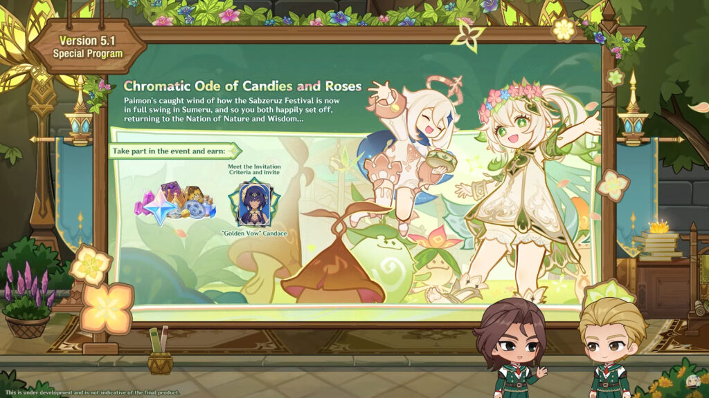 Chromatic Ode of Candles and Roses event in 5.1 (Image via HoYoverse)