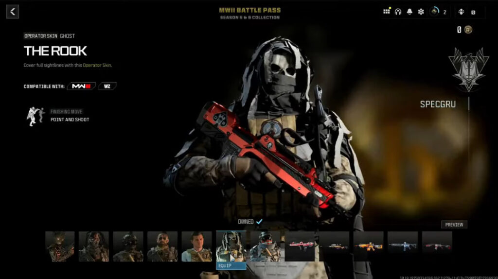 The Rook skin in MW3 and Warzone. (Screenshot via BattleHub Zone)