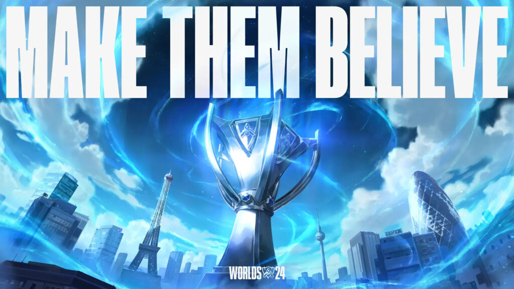 "Make them believe" is the LoL Worlds 2024 campaign tagline (Image via Riot Games)