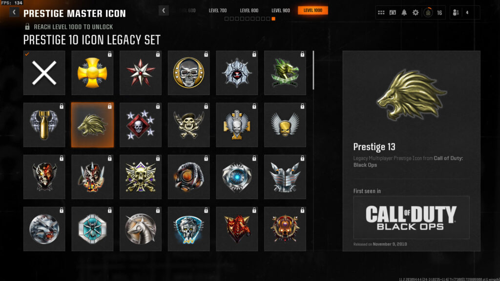 All Prestige icons in Call of Duty Black Ops 6